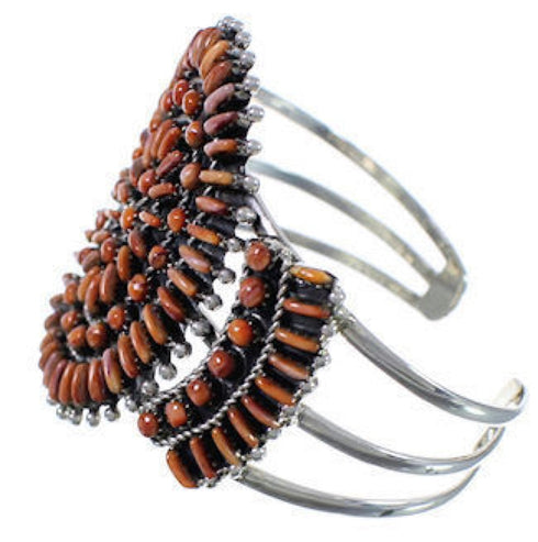 Southwestern Oyster Shell And Sterling Silver Cuff Bracelet DS55473